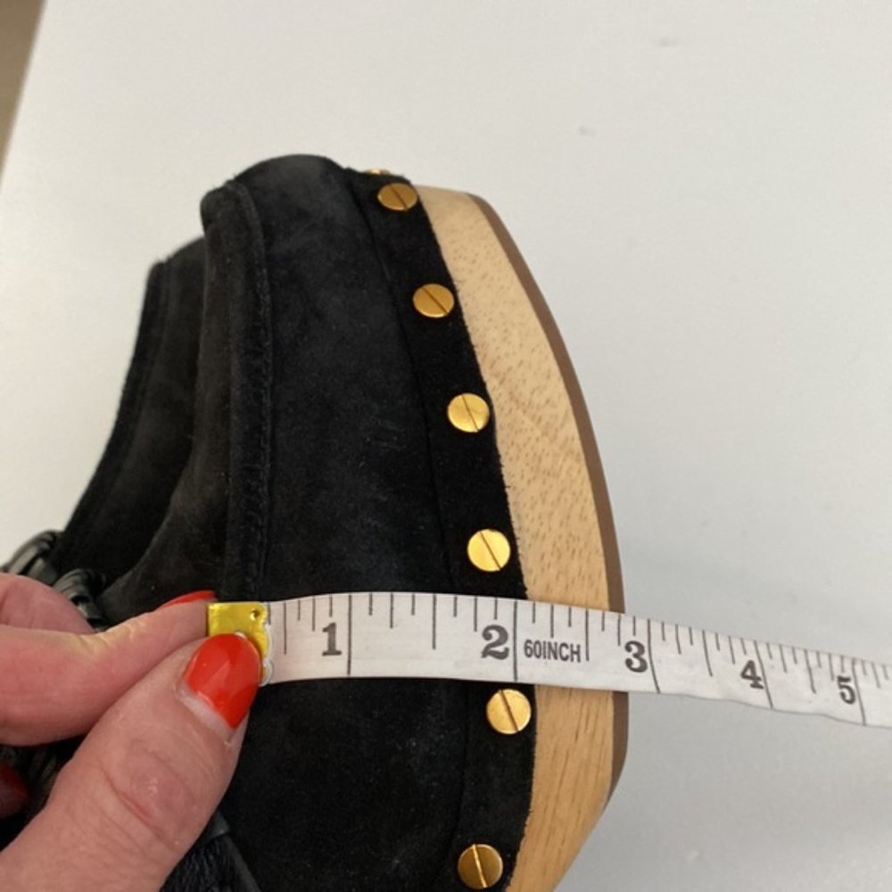 ❗️SOLD❗️Veronica Beard Black Suede Platform Delia Clogs Size 9.5 - Picture 12 of 12